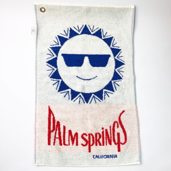 Vintage Golfbag Palm Springs California Towel - Picture 1 of 2